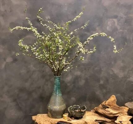 Bình cắm tuyết mai dáng cổ cao sang trọng